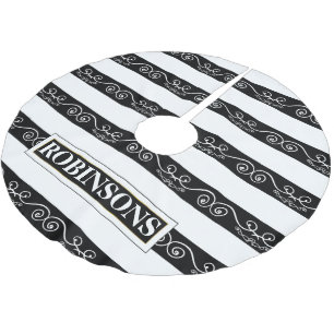 Schwarz-weiß gestreift polyester weihnachtsbaumdecke