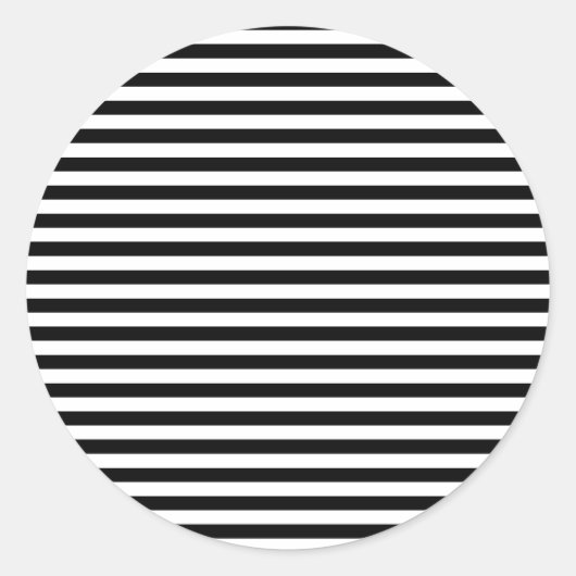 Schwarz & Weiß gestreift Runder Aufkleber (Vorderseite)