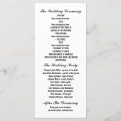 Schwarz-weiß gestreifte elegante Hochzeitsprogramm Programm (Rückseite)