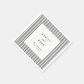 Schwarz-weiß gestreifte Eleganz Hochzeit Serviette (Ecke)