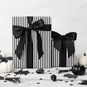 Schwarz-weiß gestreifte Halloween-Verpackung Geschenkpapier