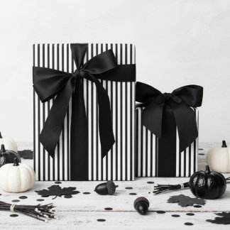 Schwarz-weiß gestreifte Halloween-Verpackung Geschenkpapier
