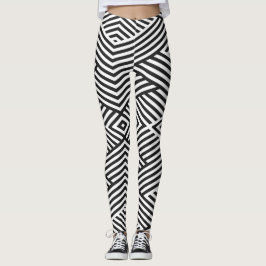 Schwarz-weiß gestreifte Illusions-Leggings Leggings