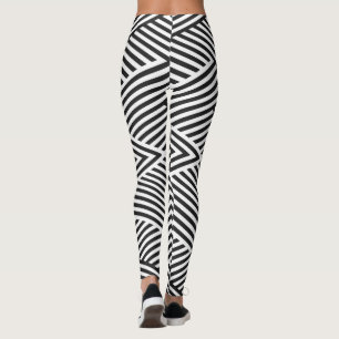 Schwarz-weiß gestreifte Illusions-Leggings Leggings