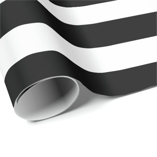 Schwarz-weiß gestreifte moderne Hochzeitsfeier Geschenkpapier (Rolleneckpunkt)