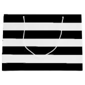 Schwarz-weiß gestreifte moderne Hochzeitsfeier Große Geschenktüte (Vorderseite)