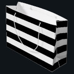 Schwarz-weiß gestreifte moderne Hochzeitsfeier Große Geschenktüte<br><div class="desc">Frisch,  elegant und anmutig modern! Entworfen für einen kühnen visuellen Einschlag mit luxuriösem Stil.</div>