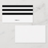 Schwarz-Weiß gestreifte Platzkarten - flach (Vorne/Hinten)