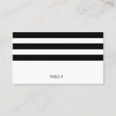 Schwarz-Weiß gestreifte Platzkarten - flach (Vorderseite)