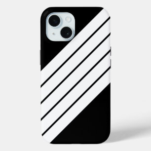 Schwarz-weiß gestreifter 70er 80er Retro Racing St Case-Mate iPhone Hülle