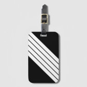 Schwarz-weiß gestreifter 70er 80er Retro Racing St Gepäckanhänger (Vorderseite Vertikal)