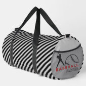Schwarz-Weiß gestreifter Baseballspieler Duffle Bag (Rechte Ecke)