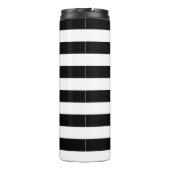 Schwarz & Weiß gestreifter Thermosbecher (Rückseite)