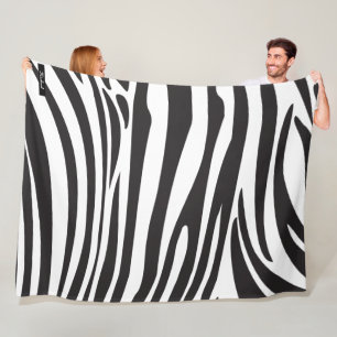 Schwarz-weiß gestreifter Zebrastreifen-Trend Fleecedecke