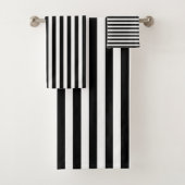 Schwarz & Weiß gestreiftes Badhandtuch Set (Insitu)
