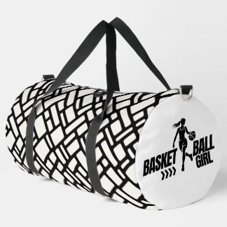 Schwarz-weiß gestreiftes Basketballspieler-Mädchen Duffle Bag