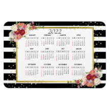 Schwarz-weiß gestreiftes Blumengold | Kalender 202
