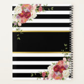 Schwarz-weiß gestreiftes Blumengold | Planer 2025 (Rückseite)