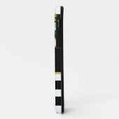 Schwarz-weiß gestreiftes Blumengold | Stilvoll Case-Mate iPhone Hülle (Hinten/Links)