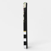 Schwarz-weiß gestreiftes Blumengold | Stilvoll Case-Mate iPhone Hülle (Hinten/Links)