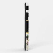 Schwarz-weiß gestreiftes Blumengold | Stilvoll Case-Mate iPhone Hülle (Hinten/Rechts)