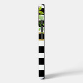 Schwarz-weiß gestreiftes Blumengold | Stilvoll Case-Mate iPhone Hülle (Rückseite / Links)