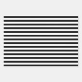 Schwarz & Weiß gestreiftes Geschenkpapier Set (Vorderseite 2)