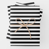 Schwarz & Weiß gestreiftes Geschenkpapier Set (Beispiel)