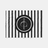 Schwarz-weiß gestreiftes, individuelles Kinderbett Fleecedecke (Vorderseite (Horizontal))