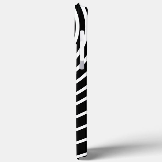 Schwarz-weiß gestreiftes iPhone Case oder Farbausw (Rückseite / Links)
