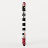 Schwarz-weiß gestrichelte Rose mit Floral Monogram Case-Mate iPhone Hülle (Hinten/Rechts)