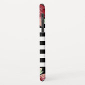 Schwarz-weiß gestrichelte Rose mit Floral Monogram Case-Mate iPhone Hülle (Hinten/Links)