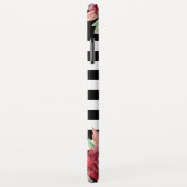 Schwarz-weiß gestrichelte Rose mit Floral Monogram Case-Mate iPhone Hülle (Hinten/Rechts)