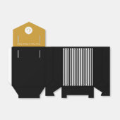 Schwarz-weiß gestrichene, Senf-gelbe Monogramm Geschenkschachtel (Ungefaltet)