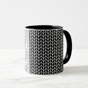 SCHWARZ & WEISS GESTRICKT Schwarze Kombi-Tasse Tasse