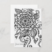 Schwarz-Weiß-Gezeichnet Party Einladung (Vorne/Hinten)