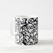 Schwarz-Weiß-Ghost-Muster Kaffeetasse (Vorderseite Links)