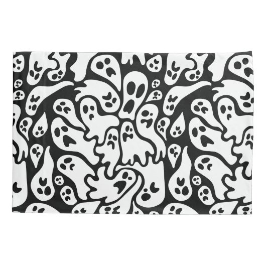 Schwarz-Weiß-Ghost-Muster Kissenbezug (Rückseite)