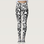 Schwarz-Weiß-Ghost-Muster Leggings (Vorderseite)