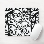 Schwarz-Weiß-Ghost-Muster Mousepad (Mit Mouse)