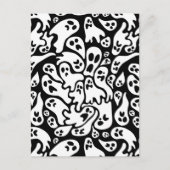 Schwarz-Weiß-Ghost-Muster Postkarte (Vorderseite)
