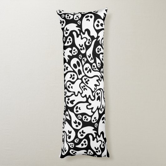 Schwarz-Weiß-Ghost-Muster Seitenschläferkissen (Rückseite (Vertikal))