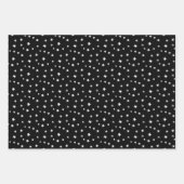 Schwarz-weiß Ghosts Bats Stars Halloween-Muster Geschenkpapier Set (Vorderseite 3)