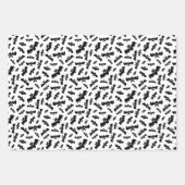 Schwarz-weiß Ghosts Bats Stars Halloween-Muster Geschenkpapier Set (Vorderseite 2)