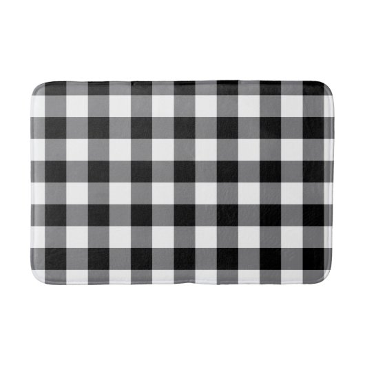 Schwarz-Weiß-Gingham Badematte (Vorderseite)