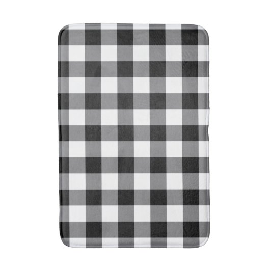 Schwarz-Weiß-Gingham Badematte (Vorderseite Vertikal)