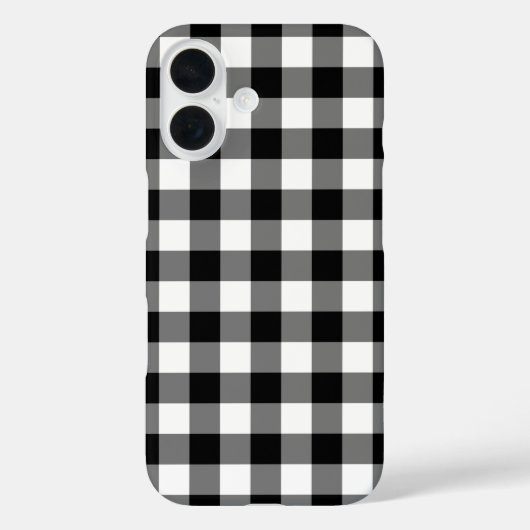 Schwarz-Weiß-Gingham Buffalo Kariertes Muster Case-Mate iPhone Hülle (Rückseite)