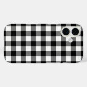 Schwarz-Weiß-Gingham Buffalo Kariertes Muster Case-Mate iPhone Hülle (Rückseite (Horizontal))