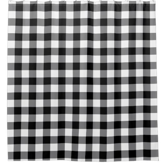 Schwarz-Weiß-Gingham Duschvorhang (Vorderseite)