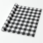 Schwarz-Weiß-Gingham Geschenkpapier (Ungerollt)